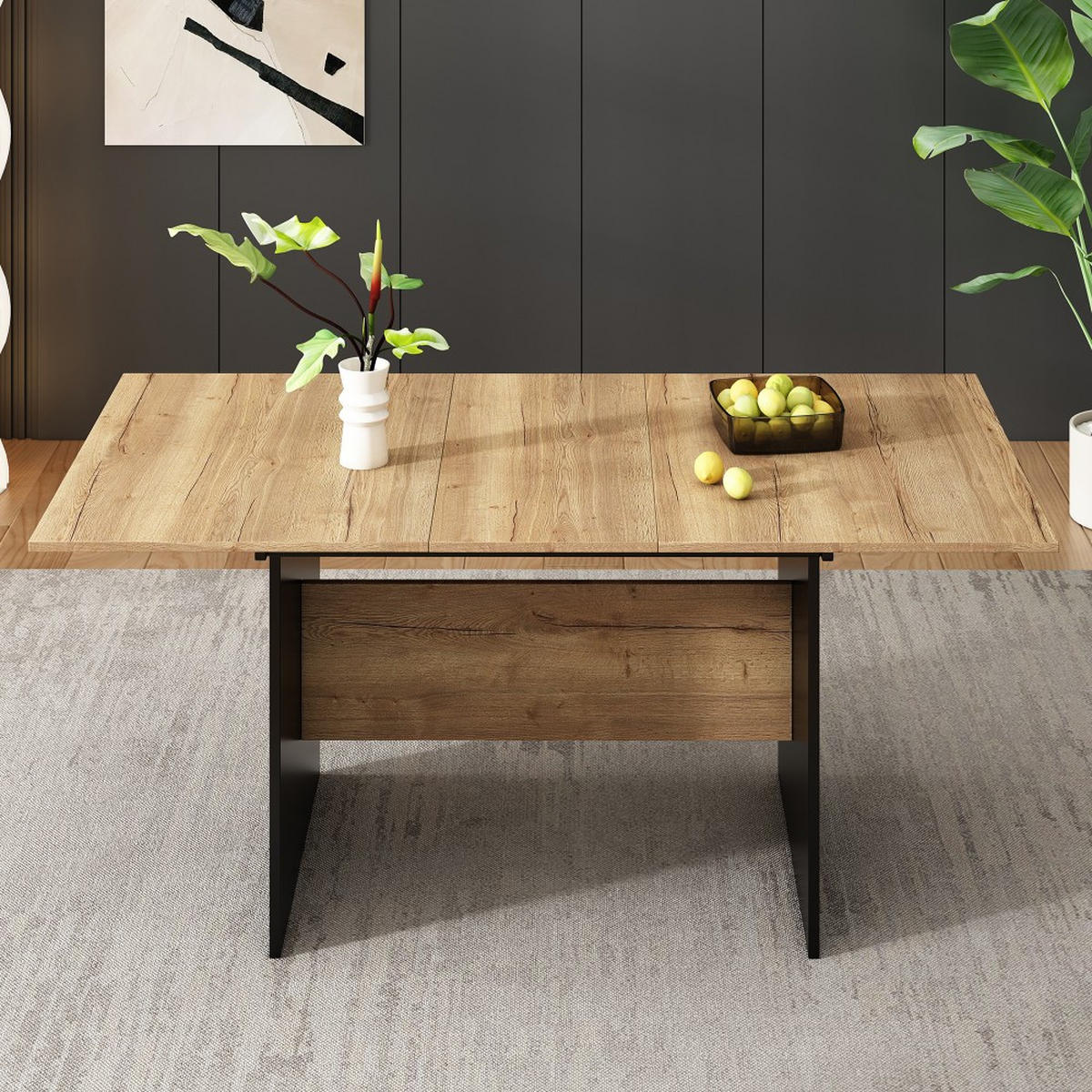 ESSTISCH 140/180x80cm in Natürlicher, Erweiterbarer - Naturfarben, Holz (180/80/73.5cm) - KOMHTOM