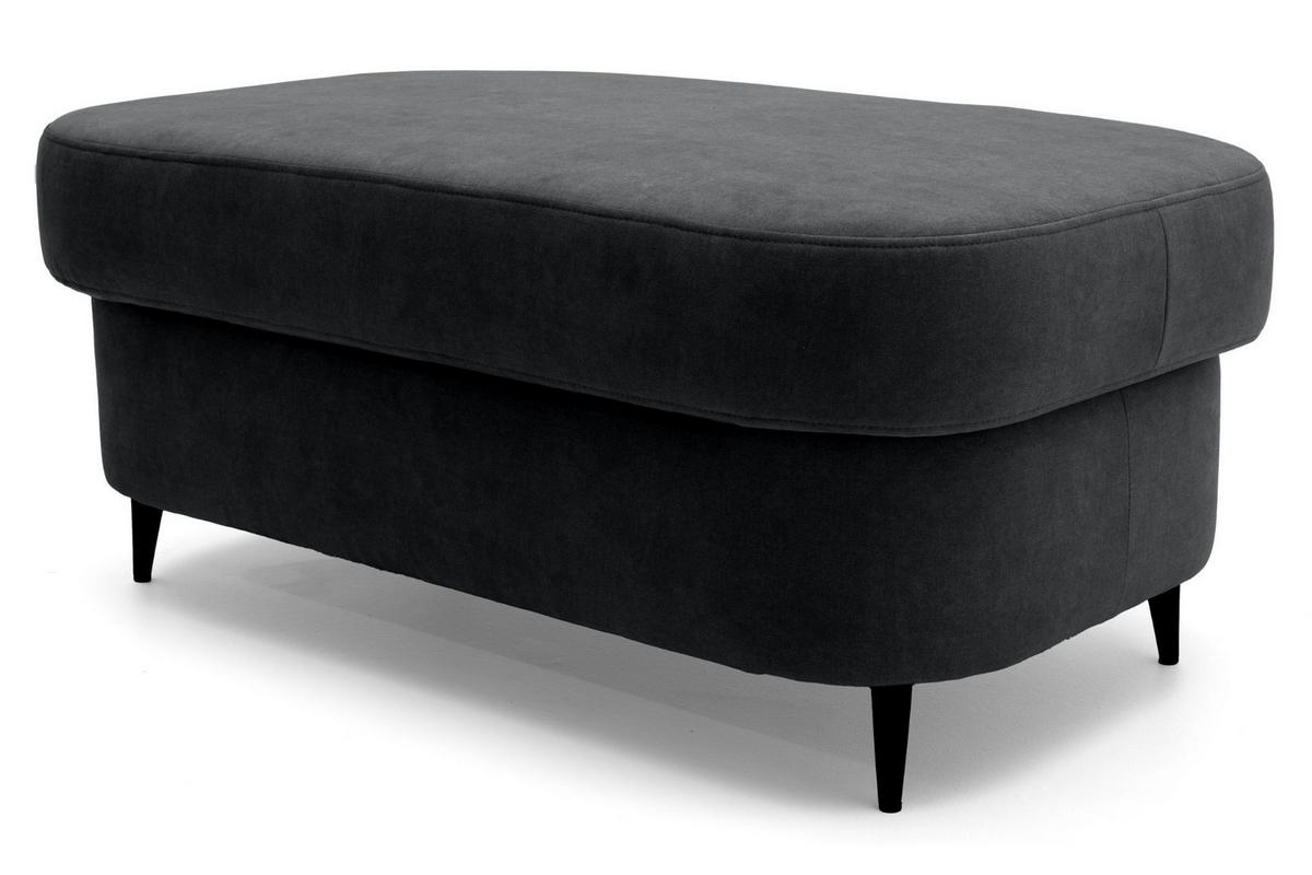 POUF PRIAM 104 x 60 cm Velours Anthrazit - Anthrazit/Schwarz, Holz/Textil (104/43/60cm) - Muffo