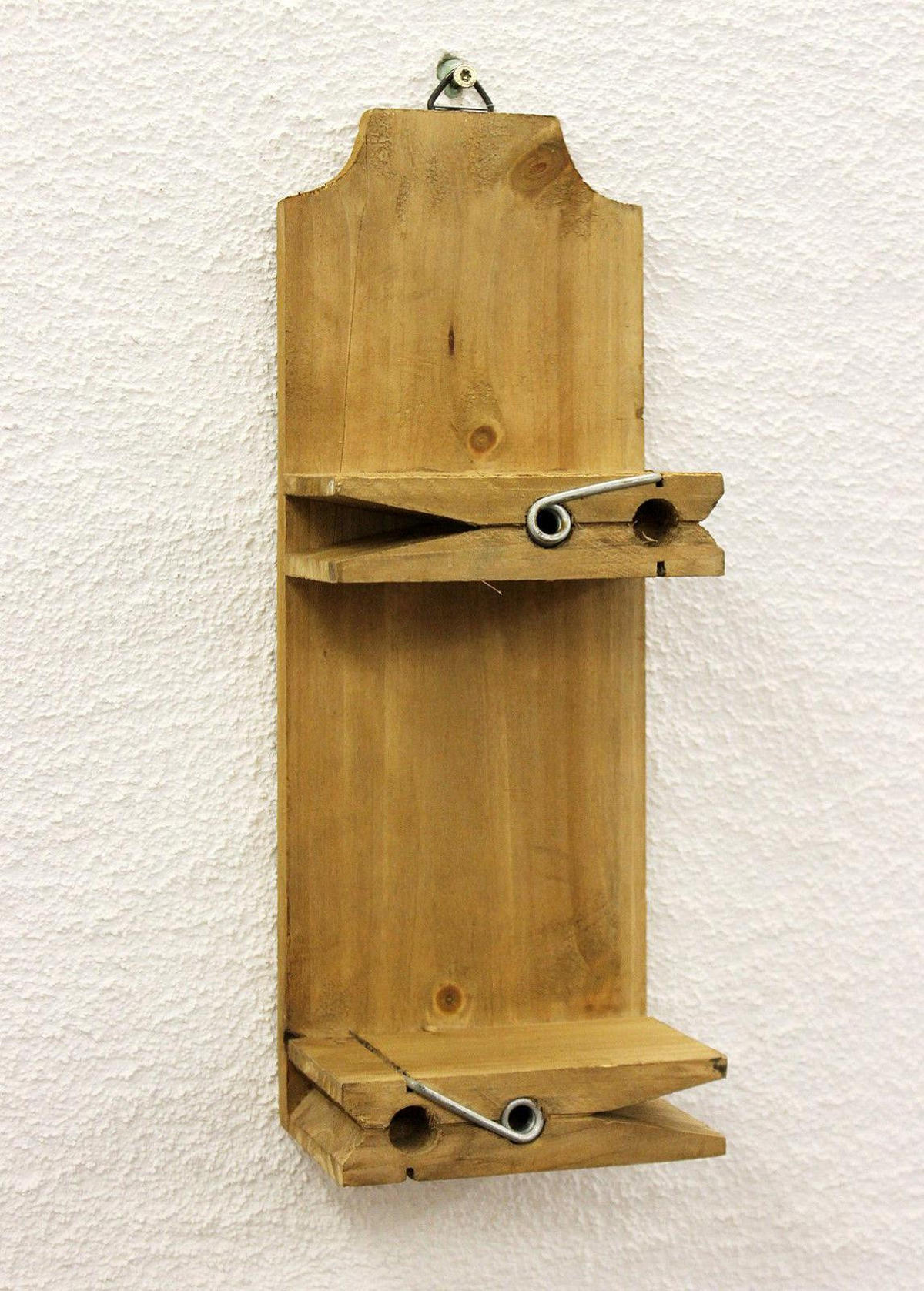 WANDREGAL Wäscheklammer Holz Braun 14,5/9/39,5 cm - Braun, Holz (14.5/39.5/9cm) - DanDiBo