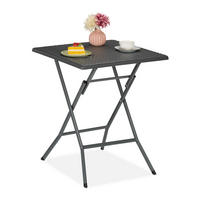 GARTENTISCH - Grau, Kunststoff/Metall (62/62/73cm) - Relaxdays