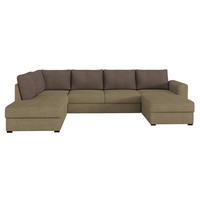 WOHNLANDSCHAFT Wilma Premium, Seite: Links - Hellbraun/Schwarz, Holz/Textil (305/85/188cm) - MIRJAN24