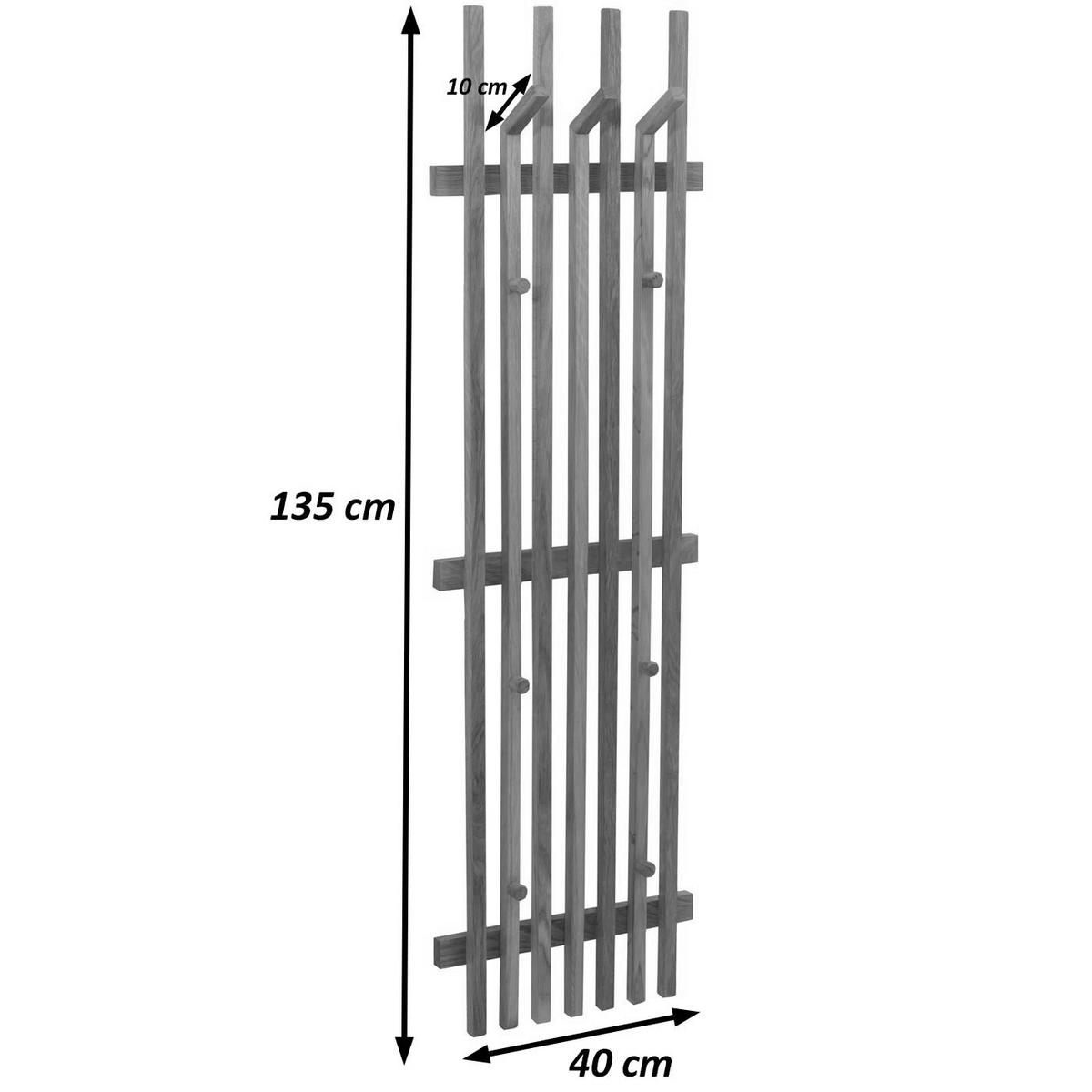 ŠATNÍKOVÝ PANEL, dekor dubu - dub Wotan, dřevo (40/135/11cm) - MCW