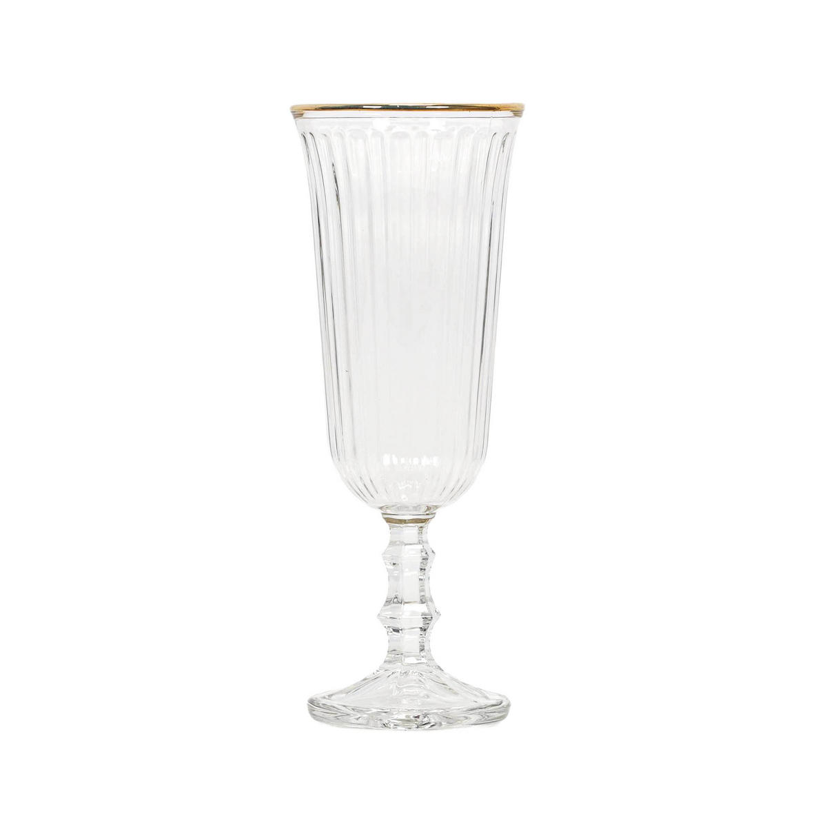 CHAMPAGNERGLAS gestreift 120 ml mit goldenem Rand - Transparent, Glas (0.25L) - Excellent Houseware