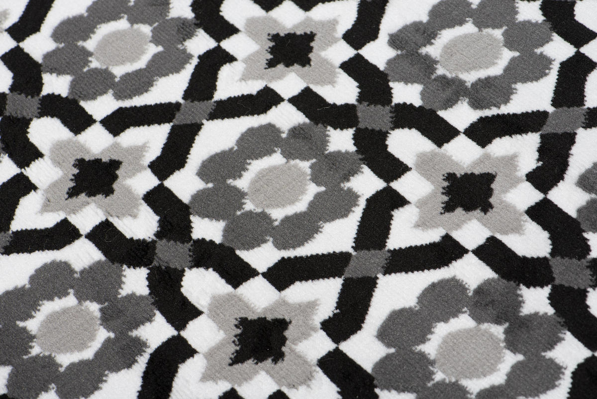TEPPICH MAYA Grau Floral Mosaik Geometrisch 160/230 cm - Grau, Textil (160/230cm) - Tapiso
