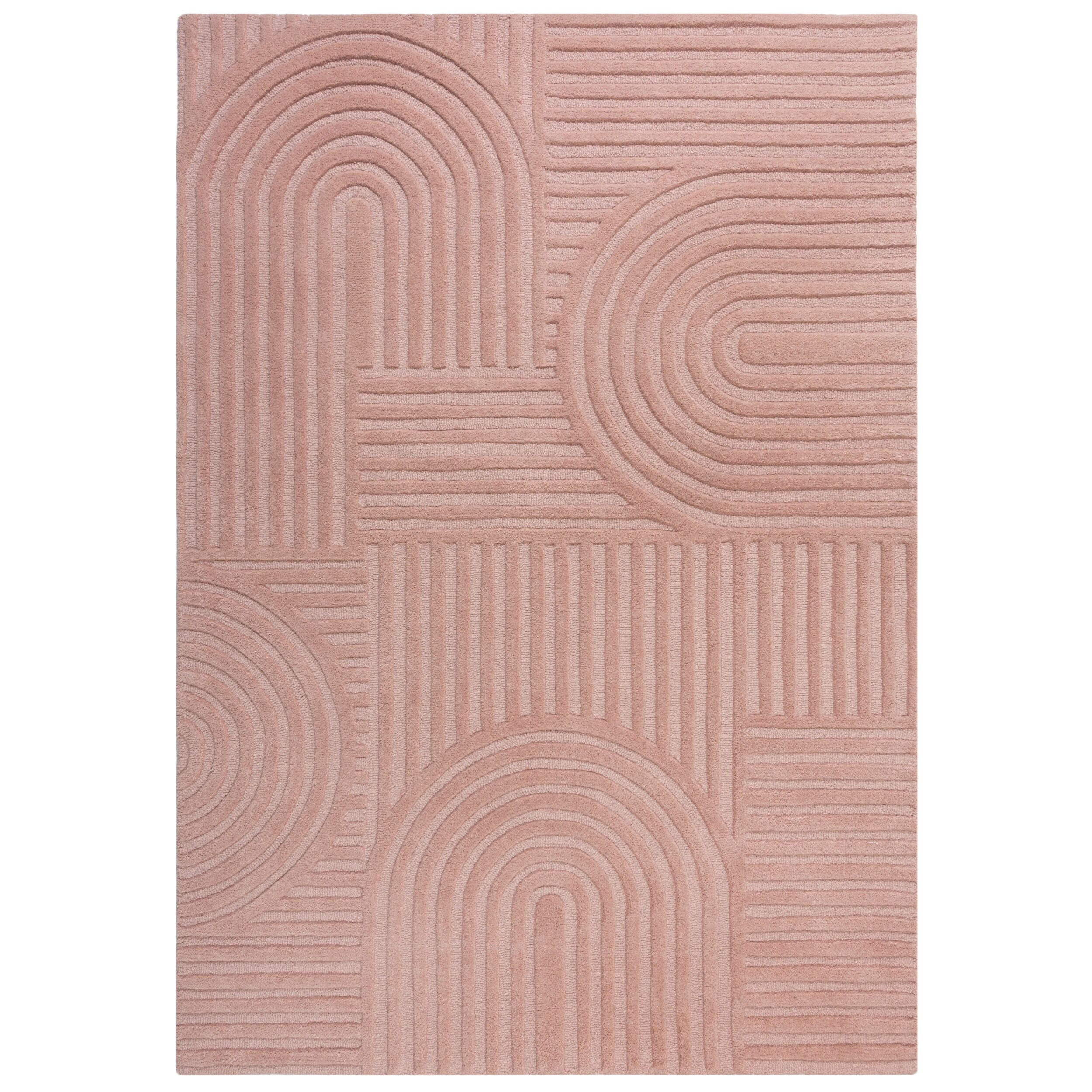 WOLLTEPPICH Pastell-Design, handgetuftet LEVEN BLAKE, Rosa 160x230 cm - Rosa, Textil (160/230cm) - KADIMA DESIGN