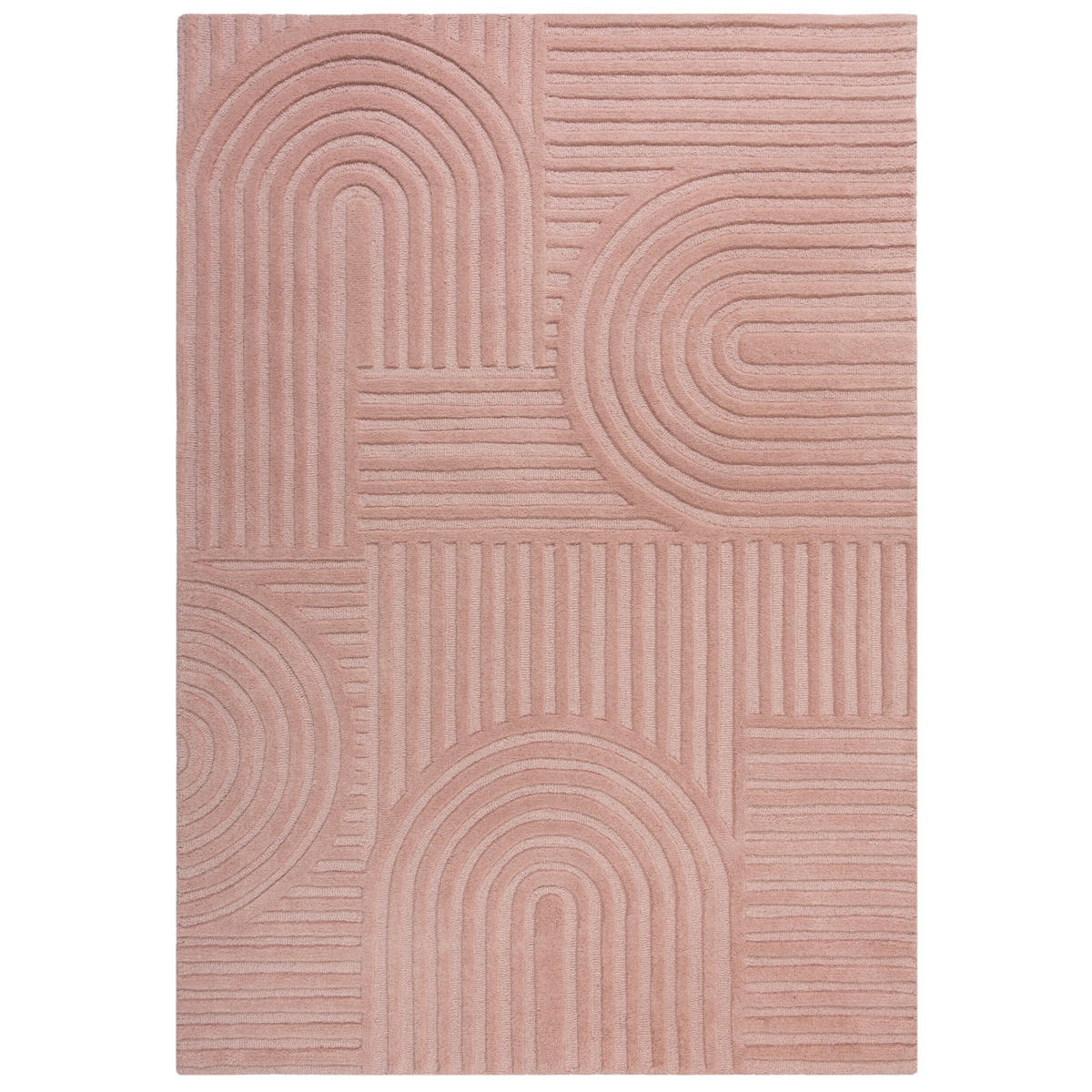WOLLTEPPICH Pastell-Design, handgetuftet LEVEN BLAKE, Rosa 160x230 cm - Rosa, Textil (160/230cm) - KADIMA DESIGN