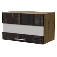 KLAPPHÄNGESCHRANK Essen W4BS/60/LAM Schwarz Hochglanz / Eiche Artisan Matt 60 / 32,5 / 36cm - Schwarz Hochglanz/Schwarz, Holz/Holzwerkstoff (60/36/32.5cm) - Feldmann-Wohnen