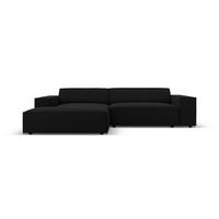 MODULARES-ECKSOFA links Jodie aus strukturiertem Stoff schwarz 3 Sitzplätze - Schwarz, Textil (166/224cm) - Micadoni