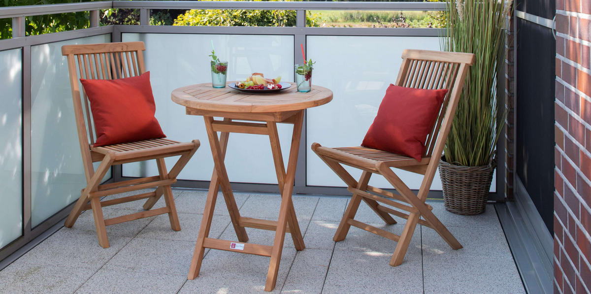GARTENTISCH Sutton klappbar - Naturfarben, Holz (70/70/75cm) - Mr. Deko