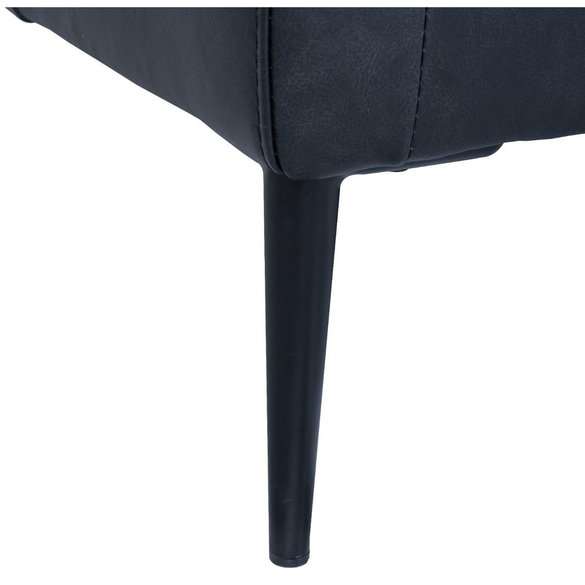 ECKSOFA Echtleder Schwarz - Schwarz, Leder/Metall (233/155cm) - Furnhouse