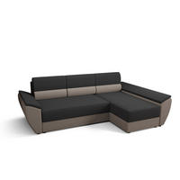 ECKSOFA L REBI L3 Rainbow 27/83 Rechts mit Schlaffunktion, Grau/Beige - Beige/Grau, Textil (251/140cm)