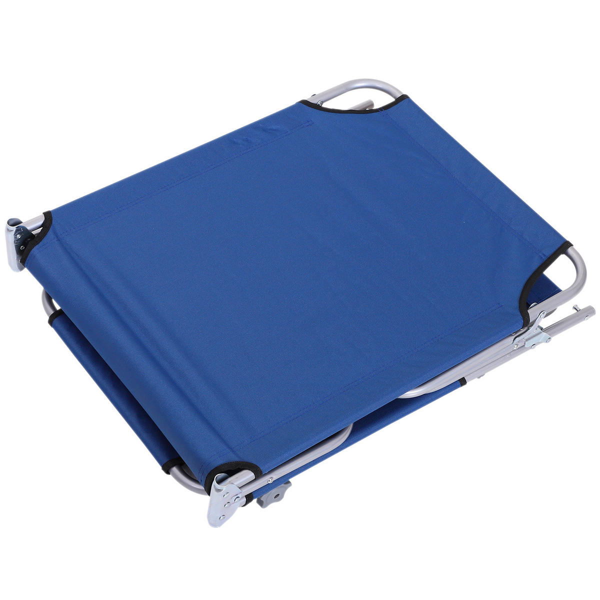 SONNENLIEGE mit Sonnenschutz, Blau - Blau, Textil/Metall (58/27/187cm) - Outsunny