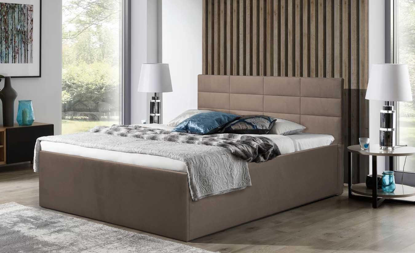 POLSTERBETT Athena Sahara 100 x 200 x 40 cm Stauraum ohne hydraulische Funktion Ohne Matratze und Lattenrost - Sahara, Holz (100/200cm) - Halmon Schlafkomfort Betten 