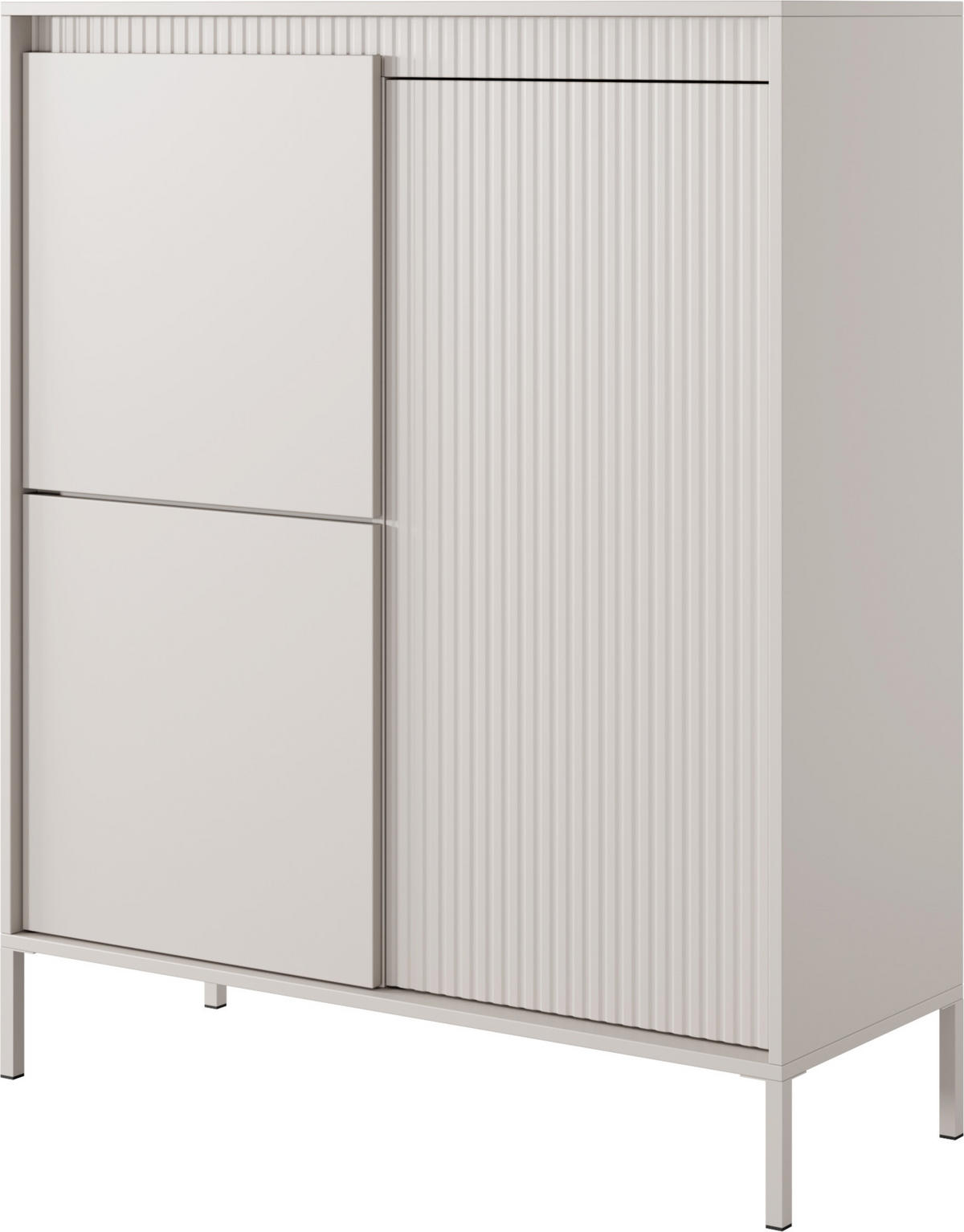 HIGHBOARD Cindy Beige 104/123/40 cm - Beige/Braun, Holzwerkstoff/Metall (103.5/123.4/39.5cm) - WFL GROUP