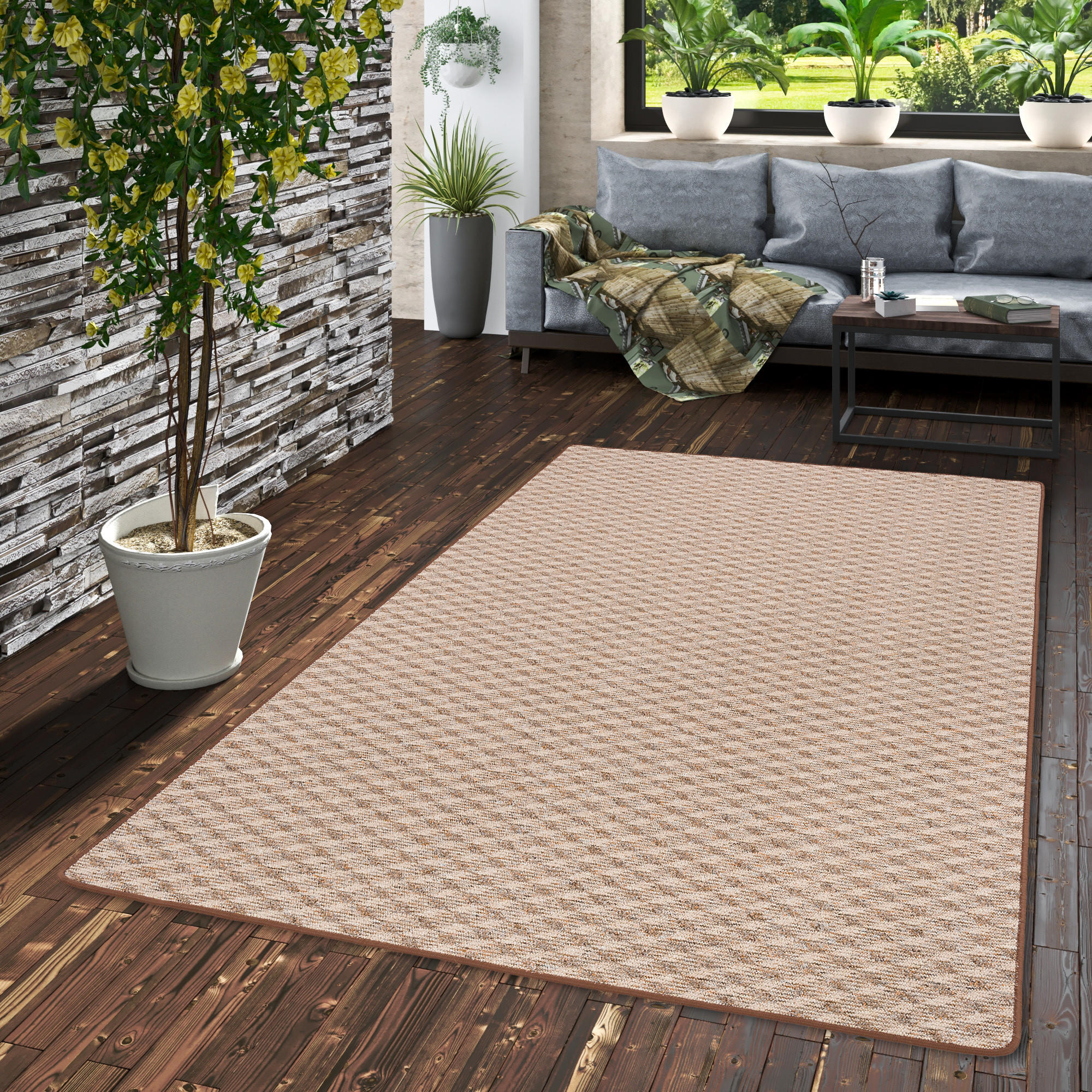 SCHLINGEN TEPPICH MODERN DIAMOND - Cognac, Textil (200/250cm) - Snapstyle