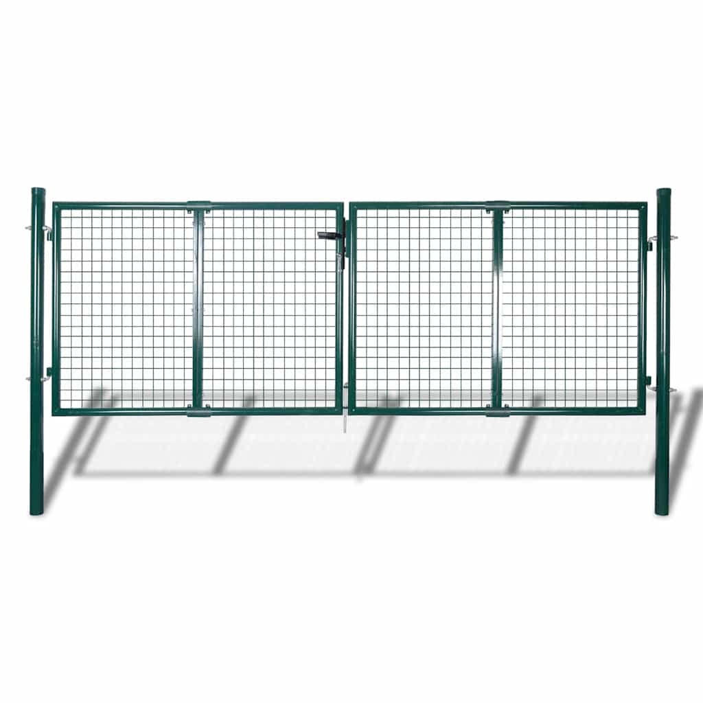 ZAUNTOR Stahl 300/125 Cm Grün - Dunkelgrün, Metall (310/175cm) - vidaXL