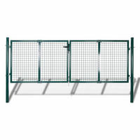ZAUNTOR Stahl 300/125 Cm Grün - Dunkelgrün, Metall (310/175cm) - vidaXL