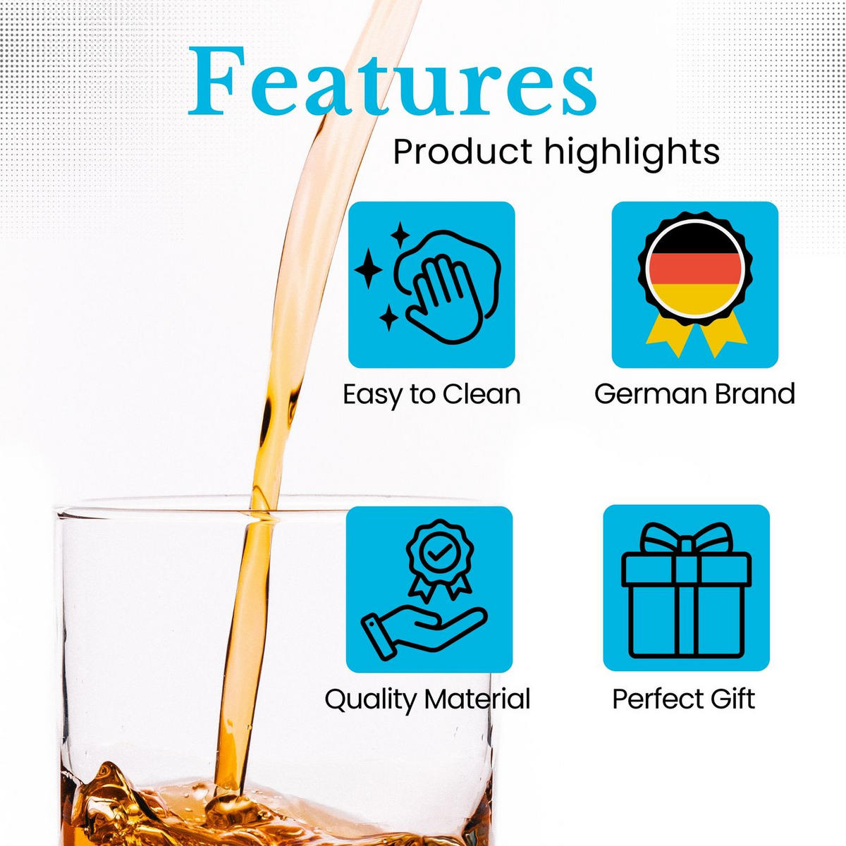 WHISKEY KARAFFE 800 ml - Transparent, Glas (0.8L) - Intirilife