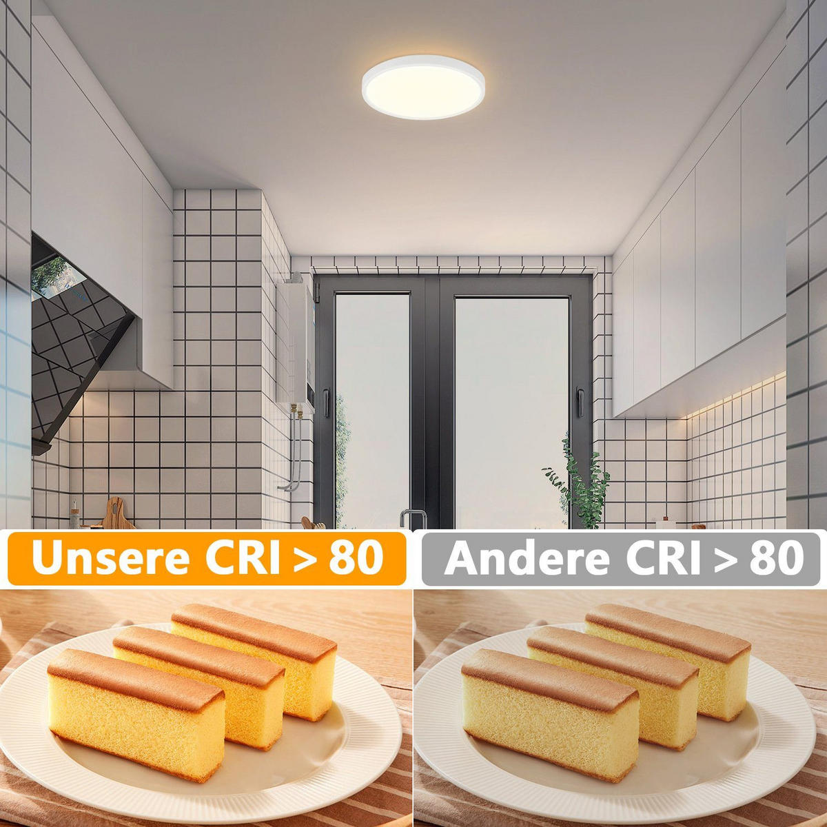 LED-DECKENLEUCHTE Berlin 22 cm - Weiß, Kunststoff (22/22/2.5cm) - Nettlife