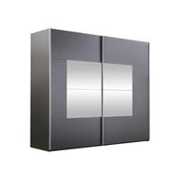 SCHIEBETÜRENSCHRANK Boston 250 - Silberfarben/Graphitfarben, Holzwerkstoff/Metall (250/215/65cm) - MIRJAN24