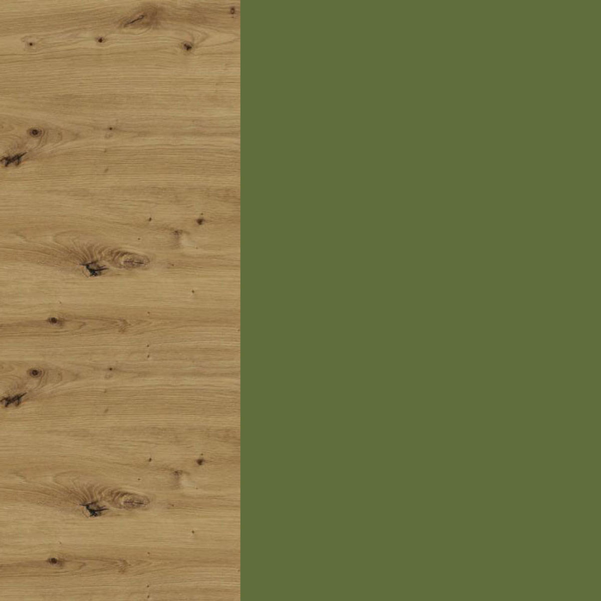 SCHUBLADENUNTERSCHRANK Brerra D2A/80 Korpus eiche artisan / Front RAL 6025 farngrün Matt 80 / 50 / 82 cm Schubladensystem HETTICH InnoTech Atira - Eiche Artisan/Grün, Holz/Holzwerkstoff (80/82/50cm) - Feldmann-Wohnen