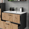 WASCHBECKENUNTERSCHRANK Irma Anthrazit/Artisan 80 x 57 cm mit 2 Schubladen - Anthrazit/Eiche Artisan, Holzwerkstoff (80/57/44.6cm) - Vicco