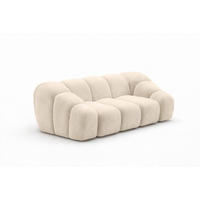 SOFA 2-Sitzer modular, Veloursstoff Bluvel, Creme, CROISSANT - Creme, Holz (200/72/115cm) - Kaiser Möbel