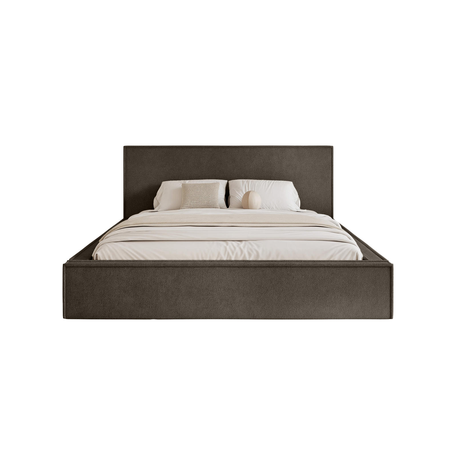 POLSTERBETT MENDOCINO LIGHT 140x200 cm, Dunkelbraun - Dunkelbraun, Textil - Fedve