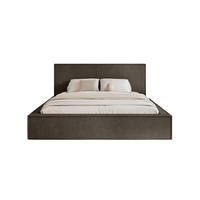 POLSTERBETT MENDOCINO LIGHT 140x200 cm, Dunkelbraun - Dunkelbraun, Textil - Fedve