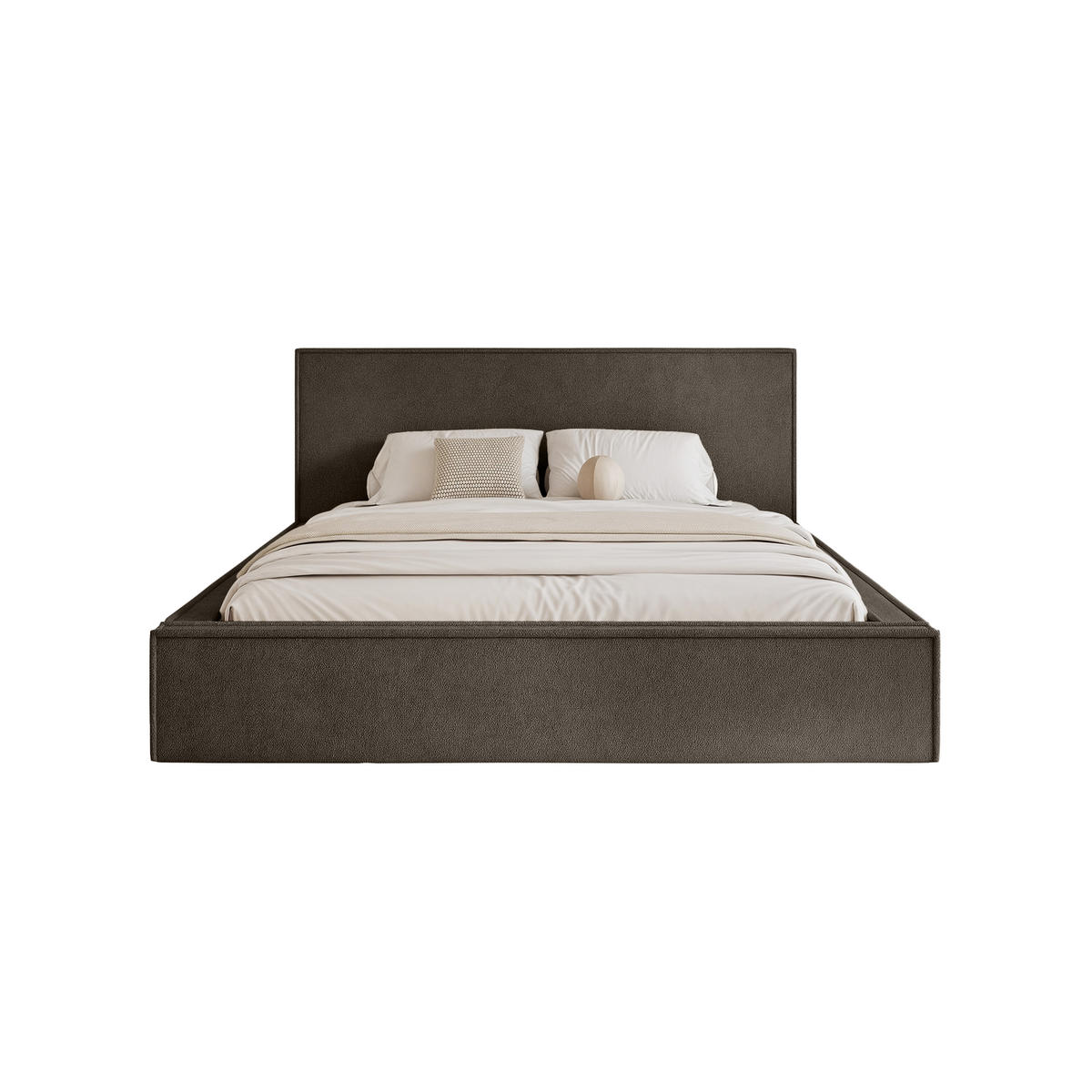 POLSTERBETT MENDOCINO LIGHT 140x200 cm, Dunkelbraun - Dunkelbraun, Textil - Fedve