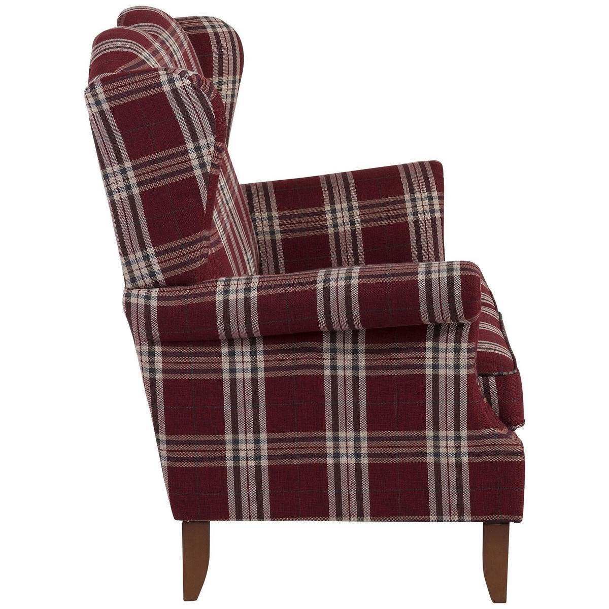 SOFA 2-Sitzer Katria Bezug Flachgewebe Buche nussbaum / rot - Rot, Kunststoff (156/108/86cm) - 58aufmkessel