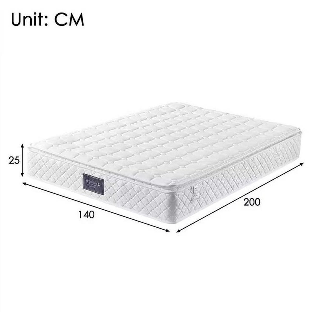 TAPECIRANI krevet 140/200 cm bež od lana s punjačem, držačima za čaše i spremištem - bež, tekstil (140/200cm) - OKWISH