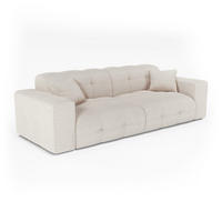 SOFA COCOON Bouclé-Stoff Creme 230cm - Creme, Textil (230/85/92cm) - Premium Interiors