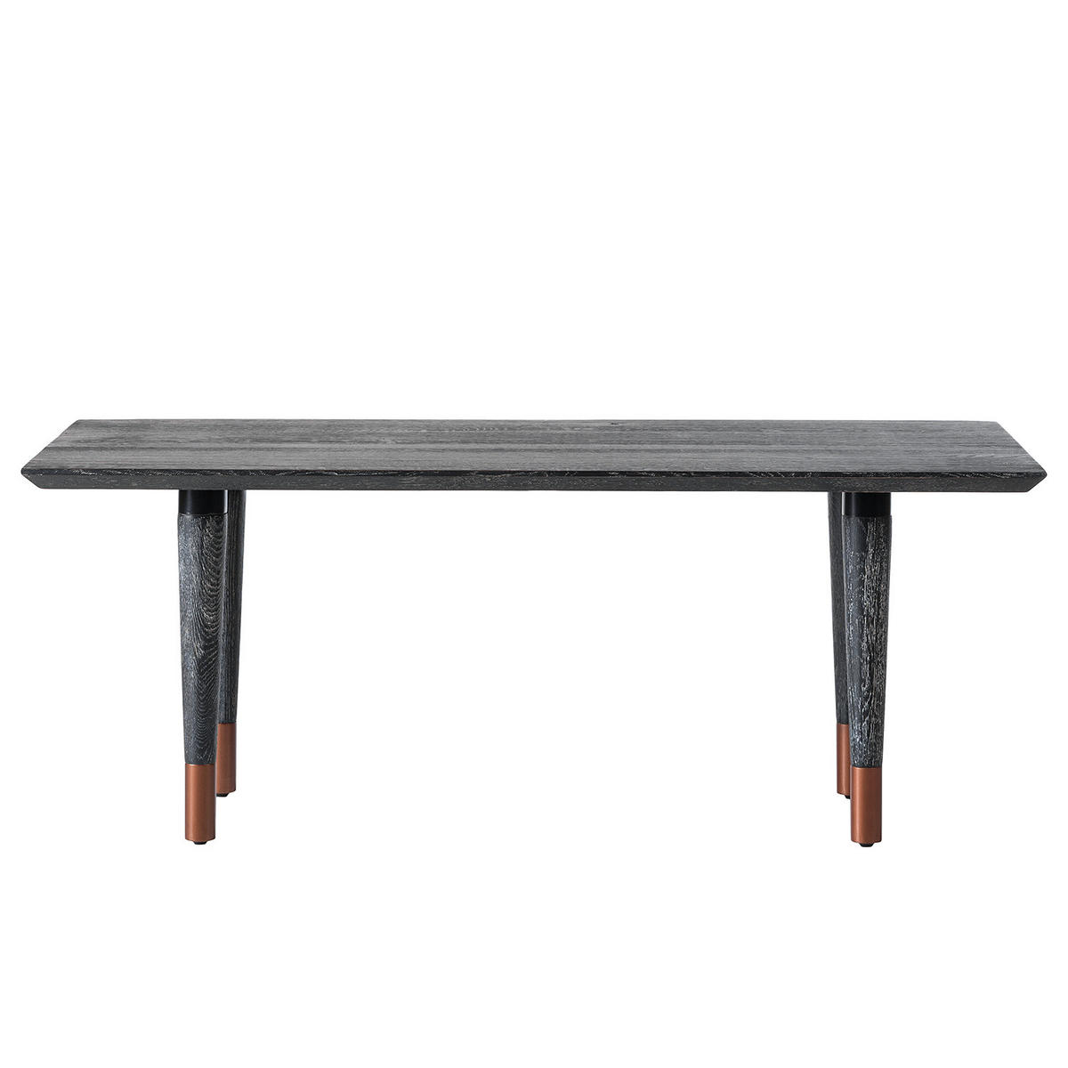 COUCHTISCH - Massivholz - Eiche Schwarz - Eichefarben/Schwarz, Holz/Metall (60/120/47cm) - home24