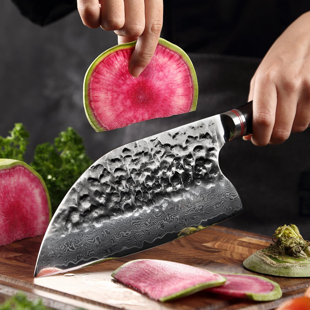 KOCHMESSER 20 cm - Schwarz, Holz/Metall (34cm) - Wakoli