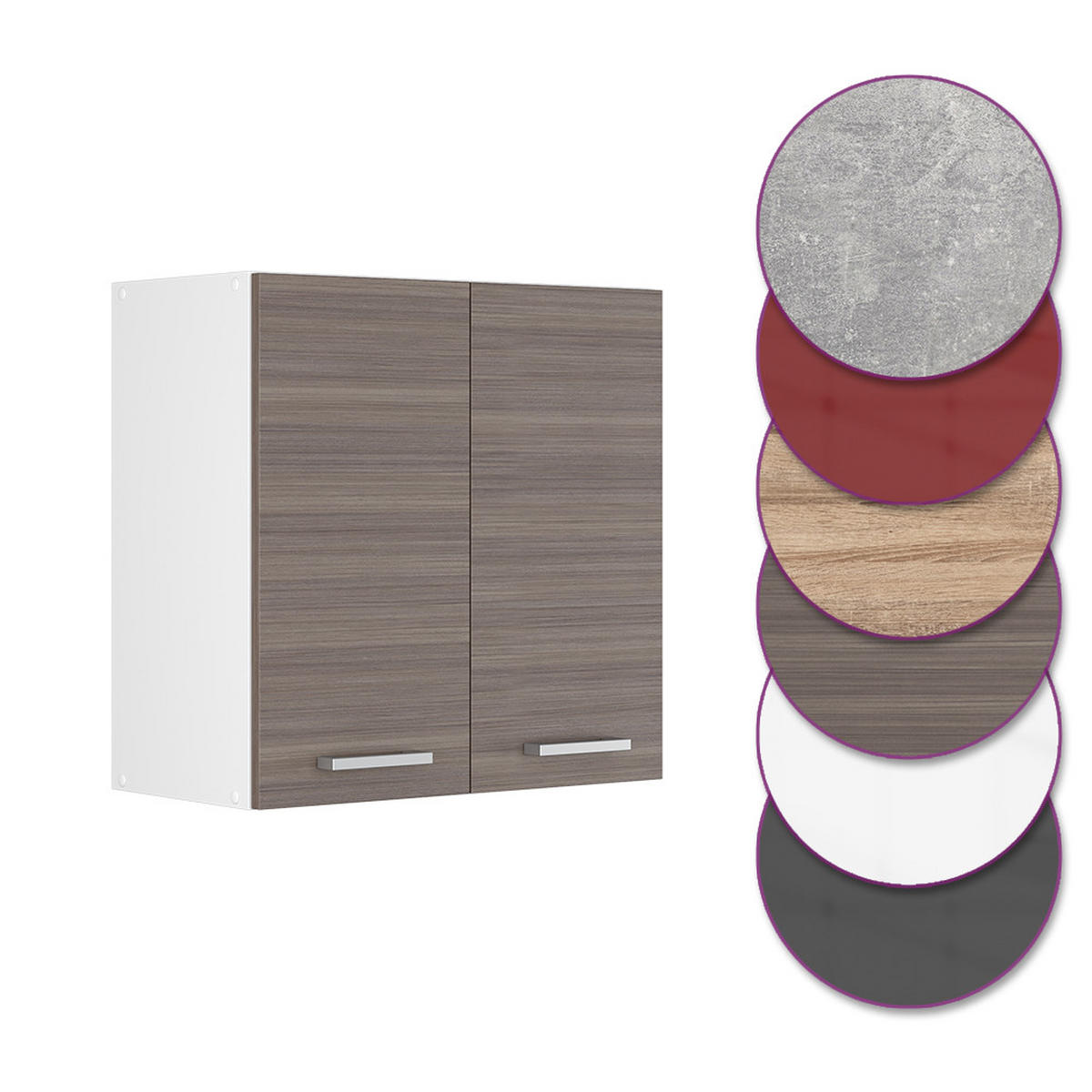 HÄNGESCHRANK R-Line Grau 60 cm - Weiß/Braun, Holzwerkstoff (60/60/31cm) - Vicco