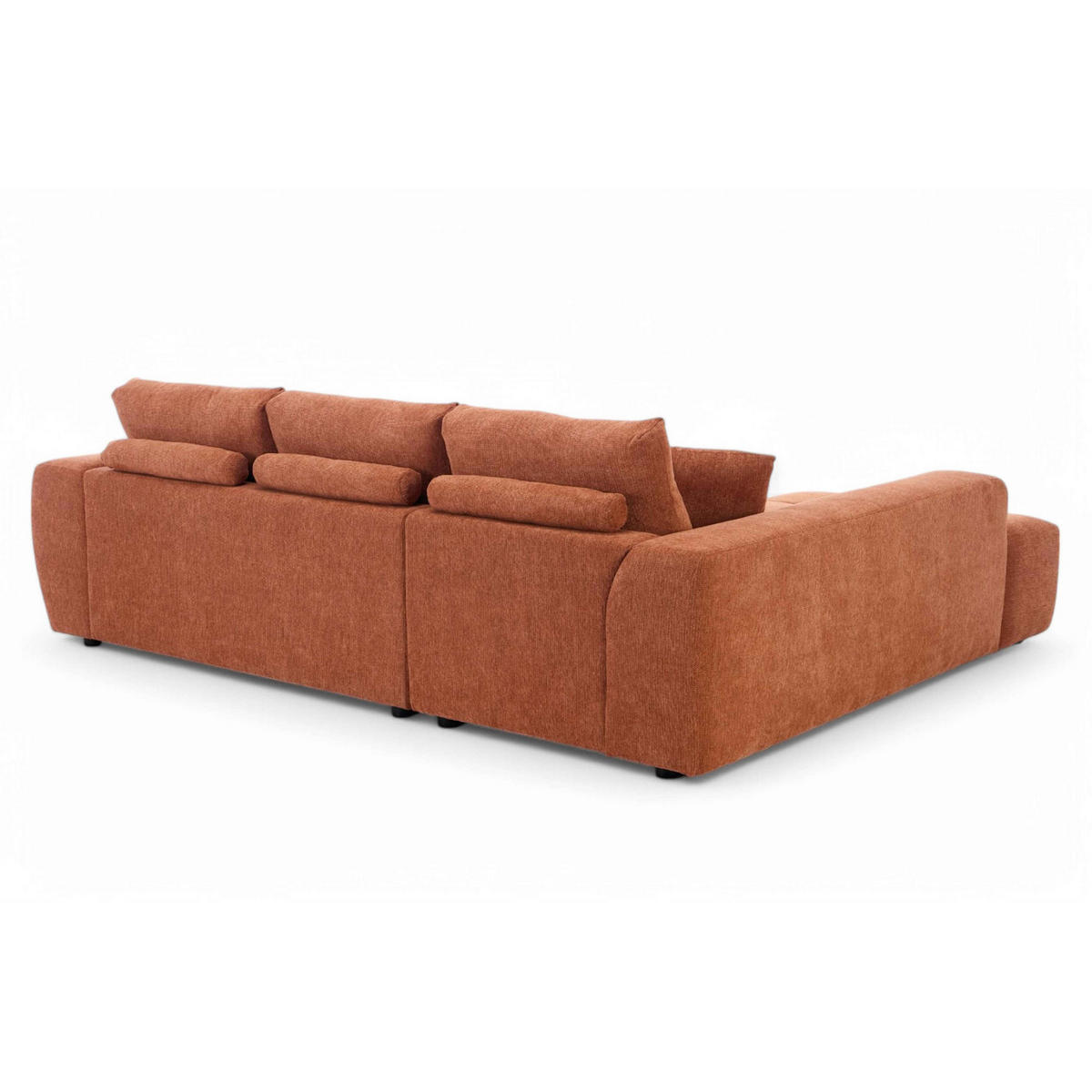SOFA 3-Sitzer, Terrakotta - Rot, Textil (205/270cm) - Oviala