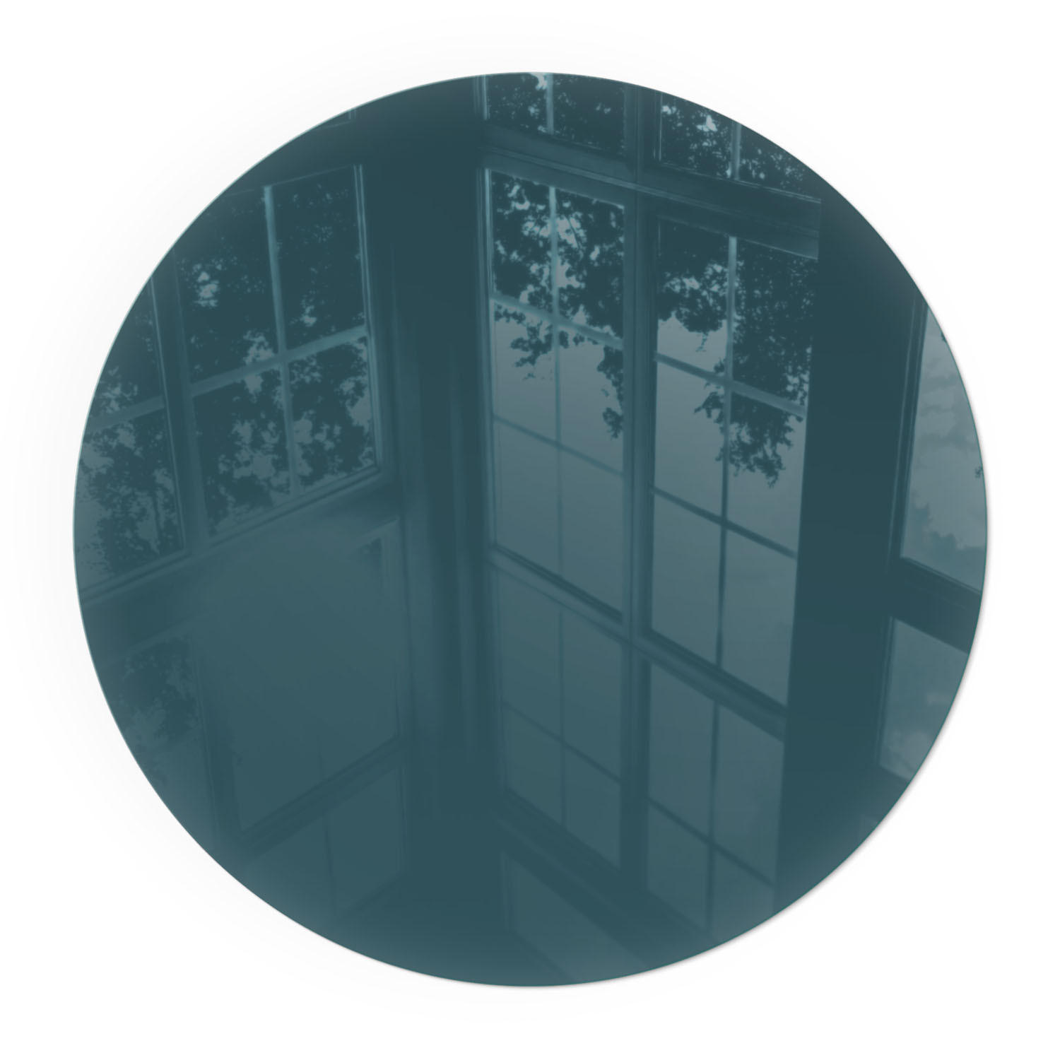 GLASPLATTE für Kamin Ø 50 cm - Türkis, Glas (50/50/0.4cm) - TULUP