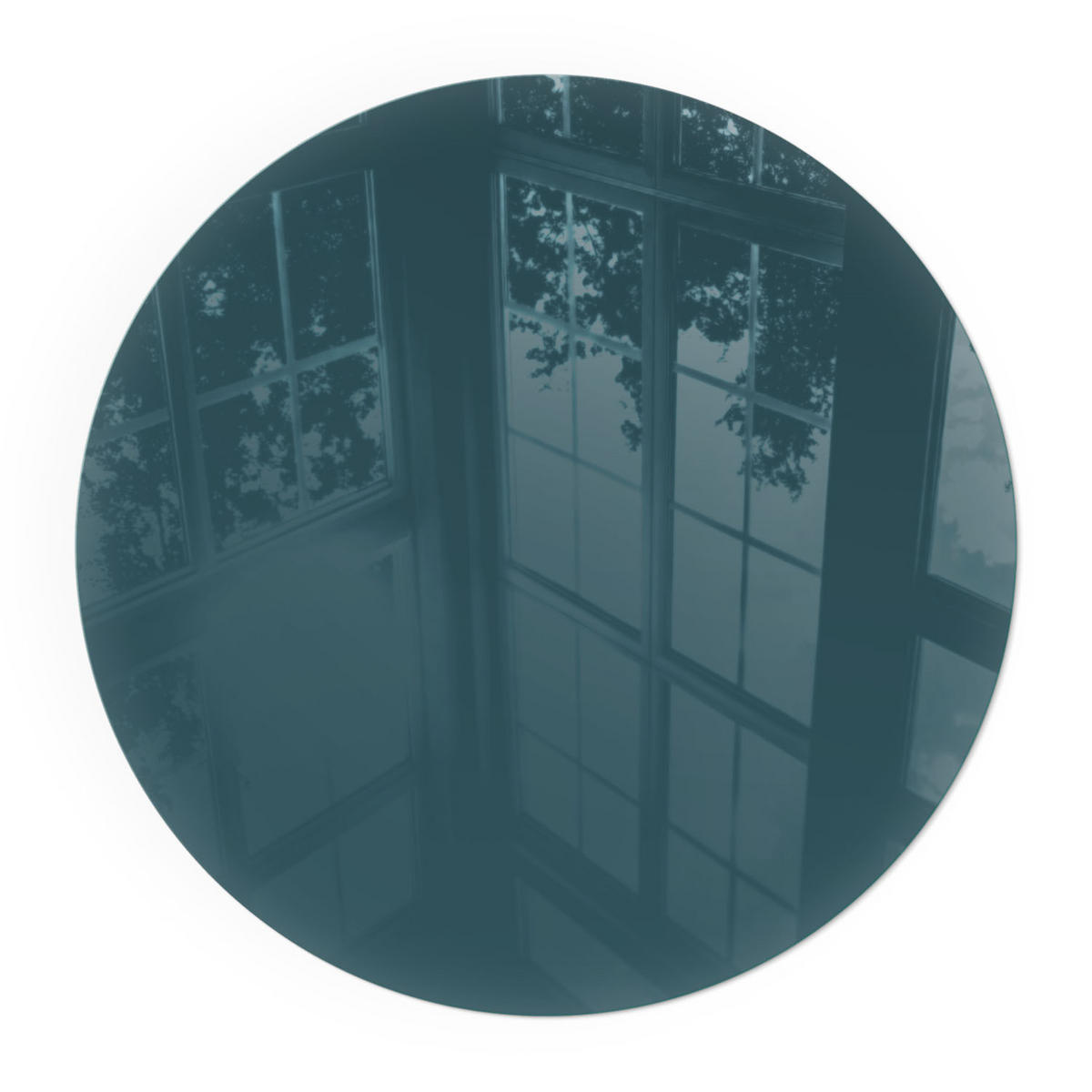 GLASPLATTE für Kamin Ø 50 cm - Türkis, Glas (50/50/0.4cm) - TULUP