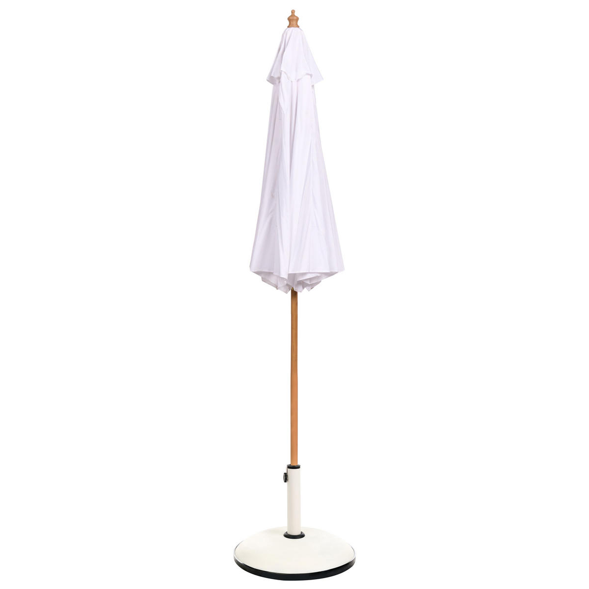 VELKÝ SLUNEČNÍK 270 cm Bílý Toscana - bílá/hnědá, dřevo (270/270cm) - Beliani