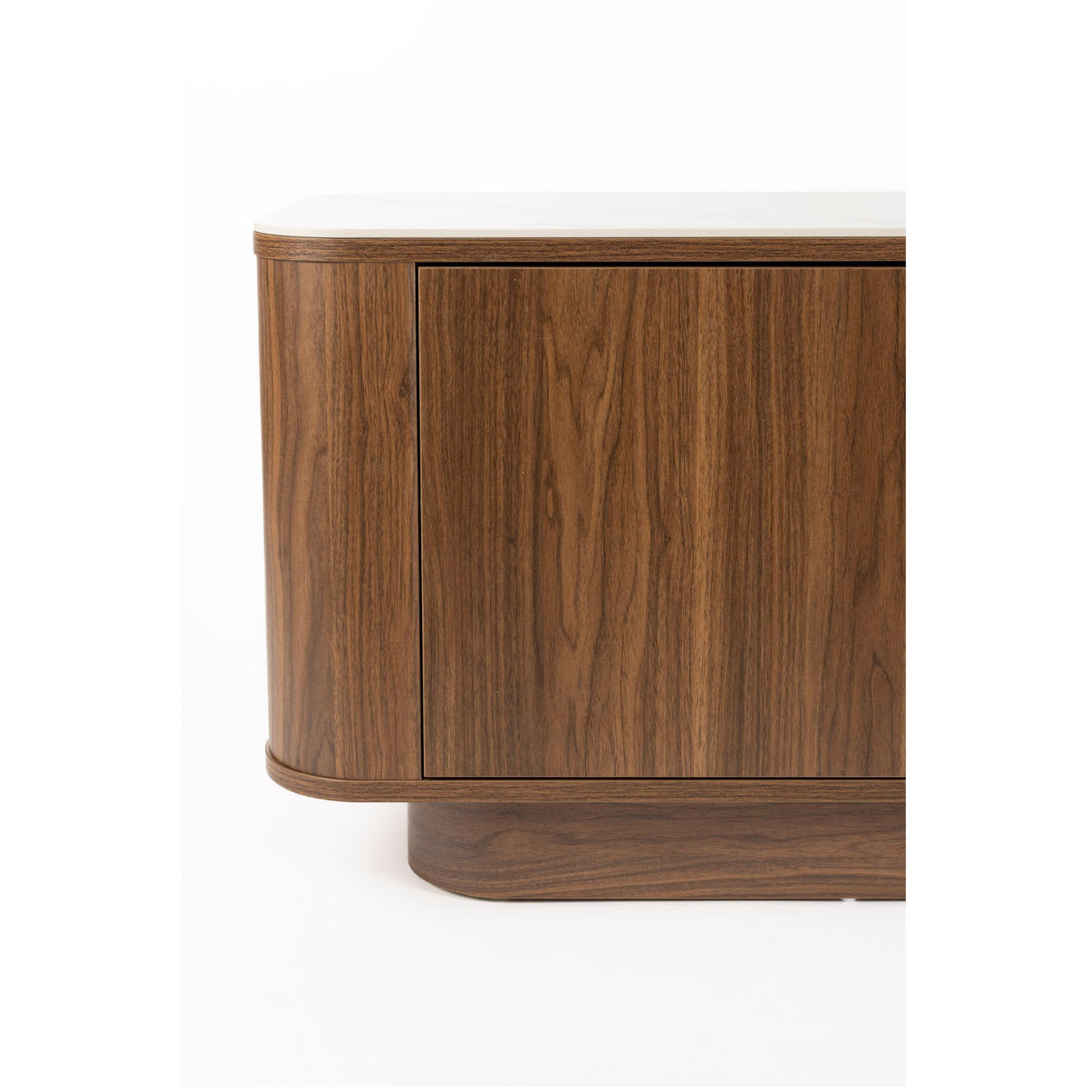 LOWBOARD Almira Niedrig 180 cm / Marmoroptik Walnussfarbe - Braun, Holzwerkstoff (180/50/40cm) - Housecraft Living
