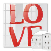 SCHLÜSSELBOX Weiß 30x30 cm – Türöffnung nach rechts - Rote Liebe - Rot, Metall (30/30/5cm) - TULUP