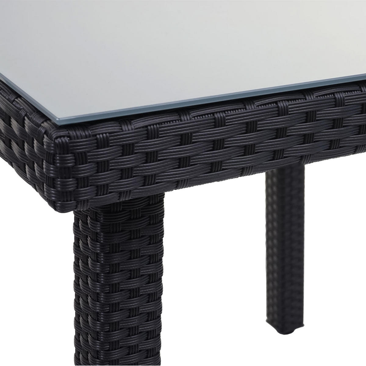 GARTENTISCH Mattis aus Poly-Rattan HxBxT 74,5x80x80cm Schwarz - Schwarz, Kunststoff (80/80/74.5cm) - PROREGAL