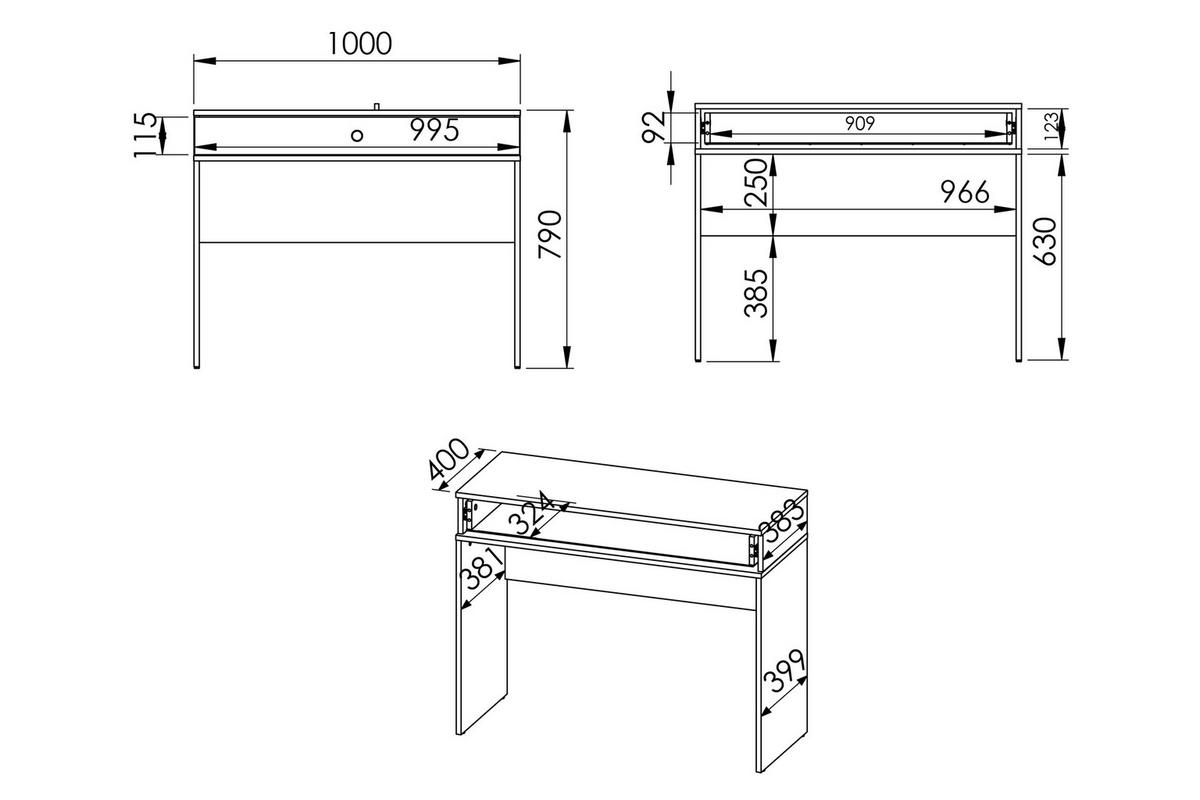 SCHREIBTISCH ARICIA mit Soft-Close-Funktion für Schubladen, Grün - Grün, Holz (40/100/79cm) - KONSIMO®