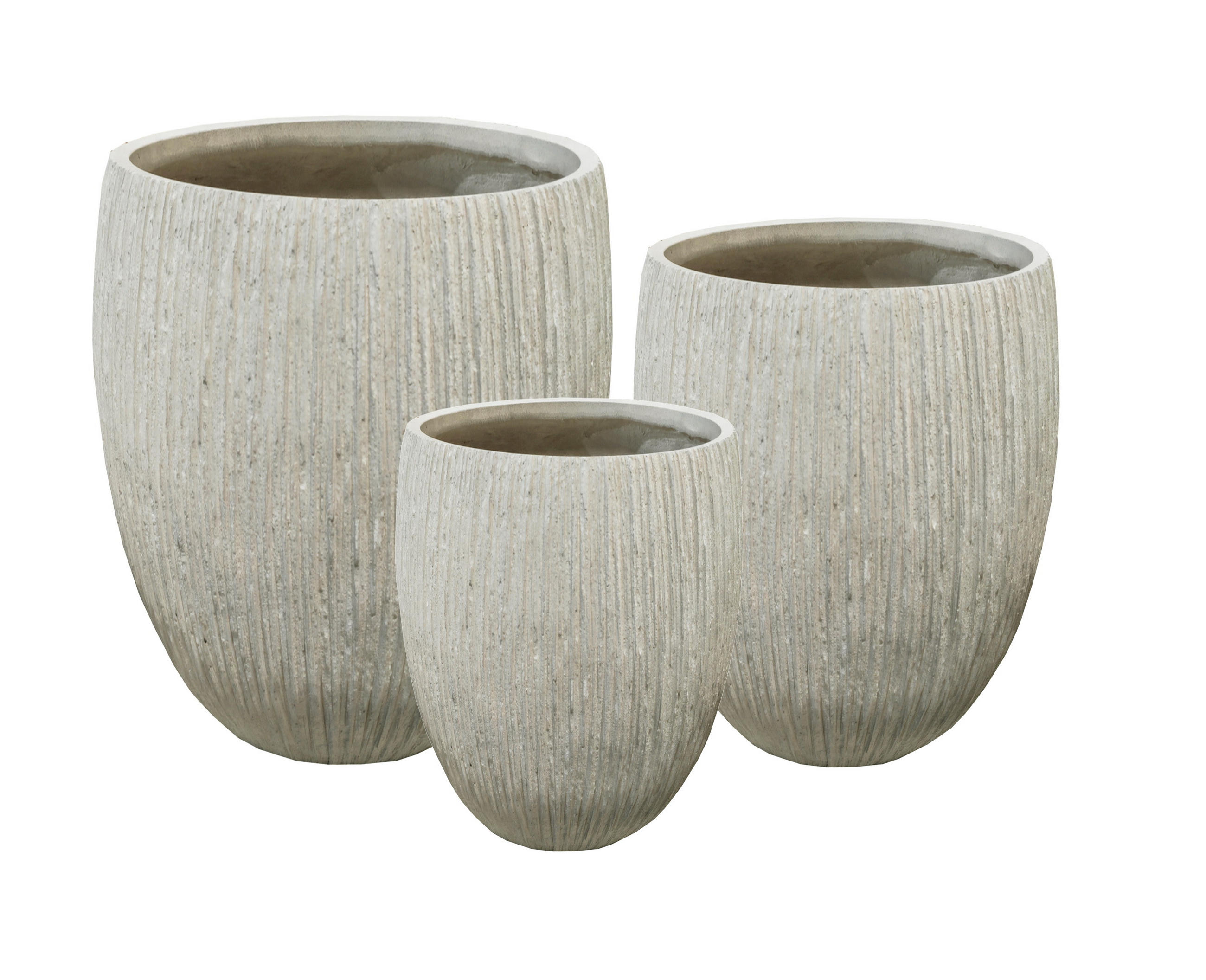 BLUMENTOPF Herva 3er Set Beige 53/53/41.5 cm Keramik - Beige, Keramik (41.5cm) - Mondex