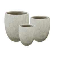 BLUMENTOPF Herva 3er Set Beige 53/53/41.5 cm Keramik - Beige, Keramik (41.5cm) - Mondex