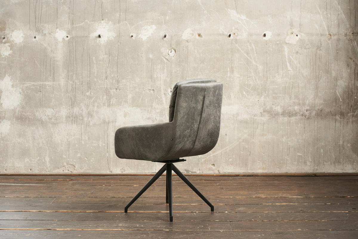 DREHSTUHL VINCE Grau Microfaser - Grau, Textil (58/90/52cm) - KAWOLA