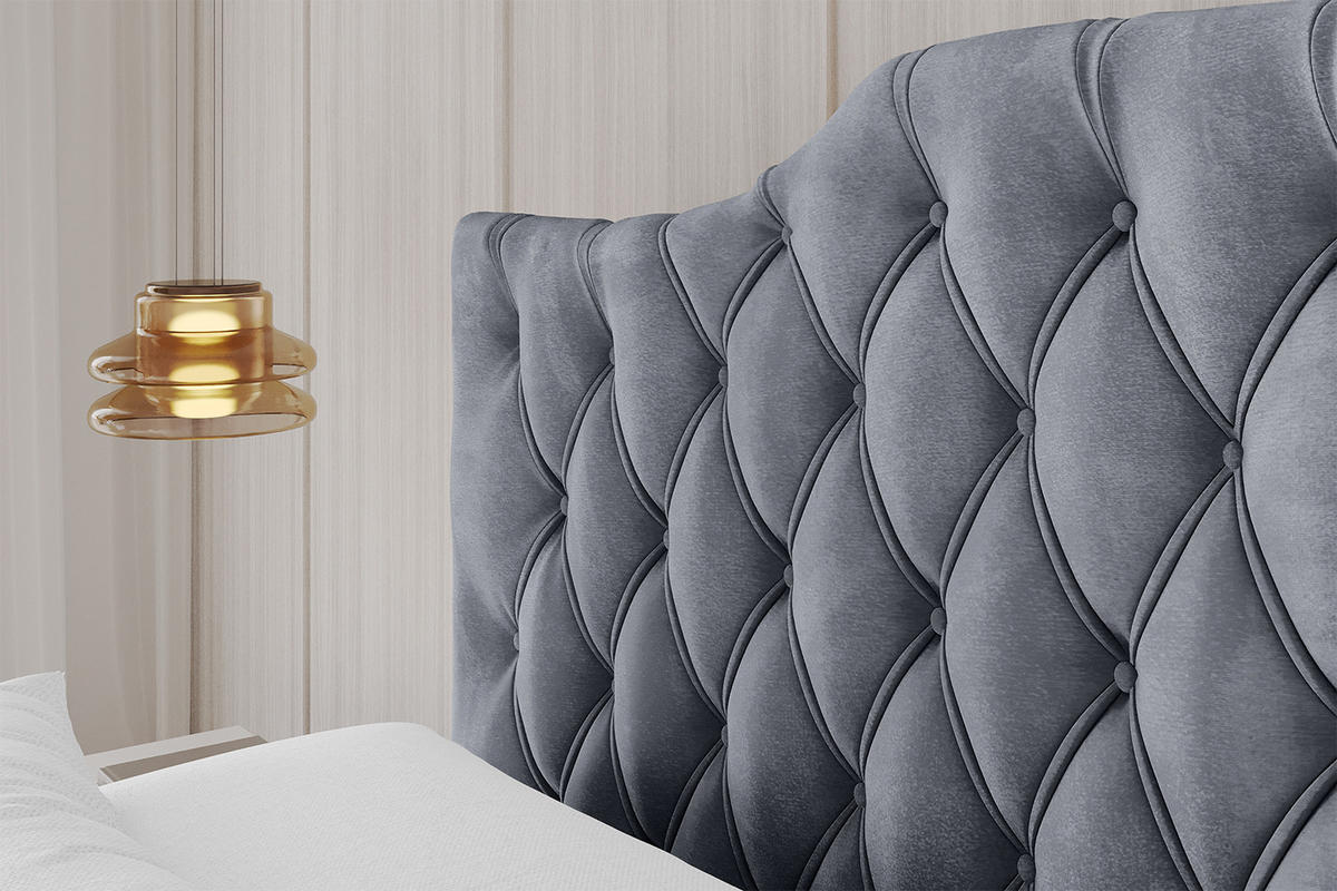POLSTERBETT mit Bettkasten und Lattenrost, Boxbett ohne Matratze - FALIO 180x200 Grau - Grau, Holzwerkstoff/Textil (180/200cm) - ALTDECOR