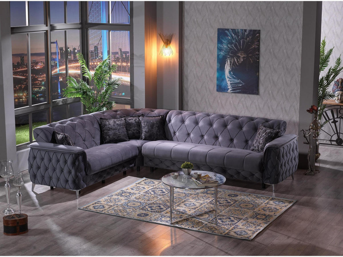 ECKSCHLAFSOFA Sucre Anthrazit - Schenkel gleich kurz - Anthrazit, Holzwerkstoff/Kunststoff (245/245cm)