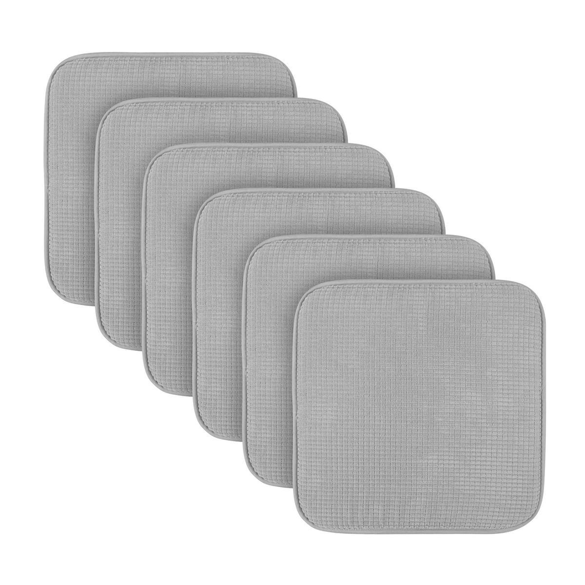 SITZKISSEN 38x38 cm Hellgrau 6er-Pack - Hellgrau, Kunststoff (38/38cm)